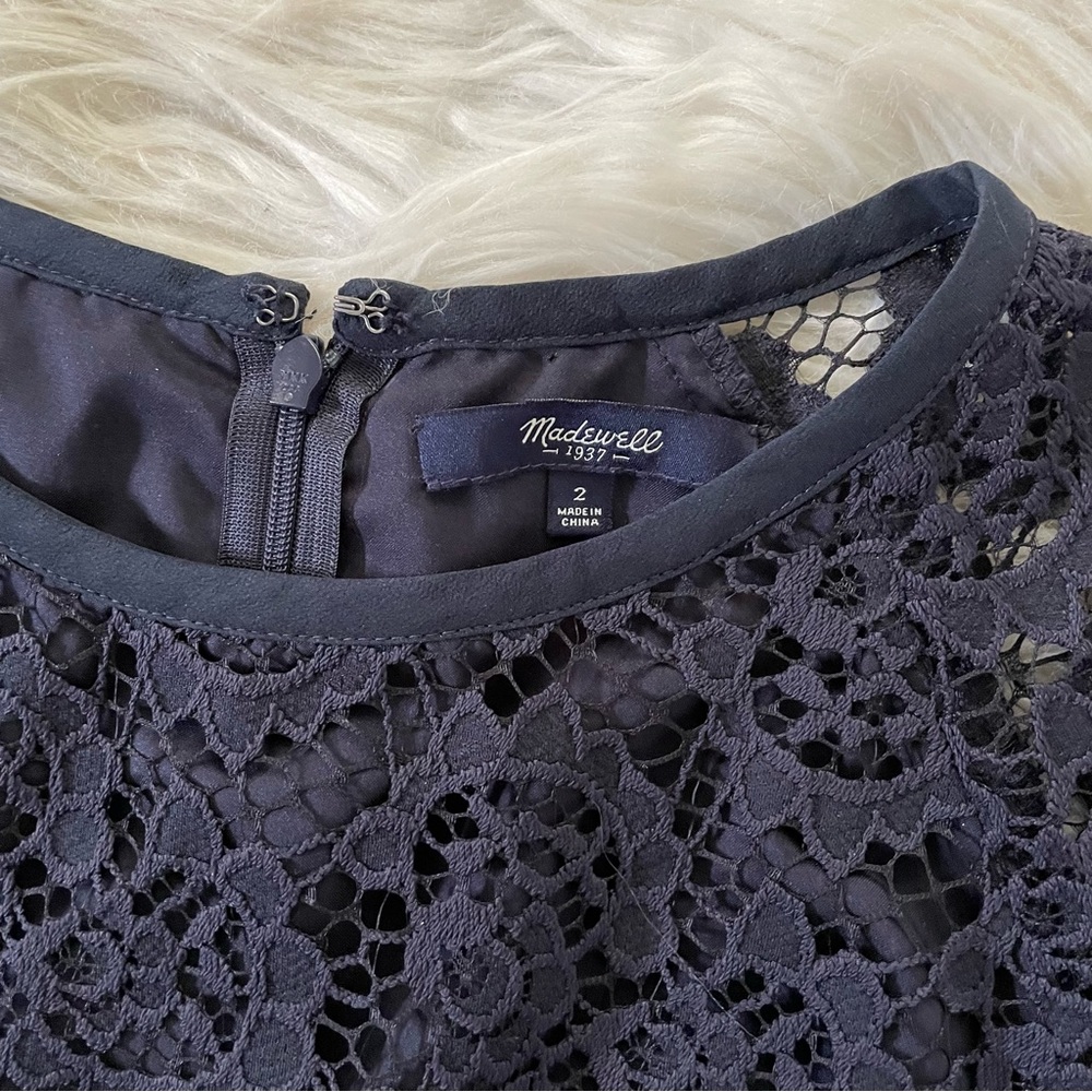Madewell Magnolia Navy Lace Dress View 6
